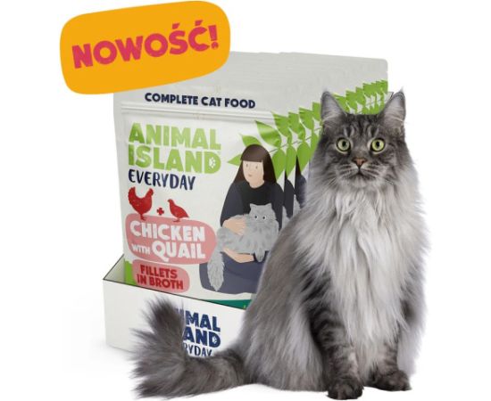 ANIMAL ISLAND kurczak z przepiórką saszetki dla kota 12x85g Kaķu konservi