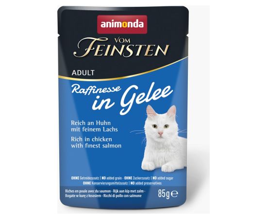 ANIMONDA Vom Feinsten Adult Raffinesse in Jelly rich in Chicken with Salmon - wet cat food - 85g Kaķu konservi