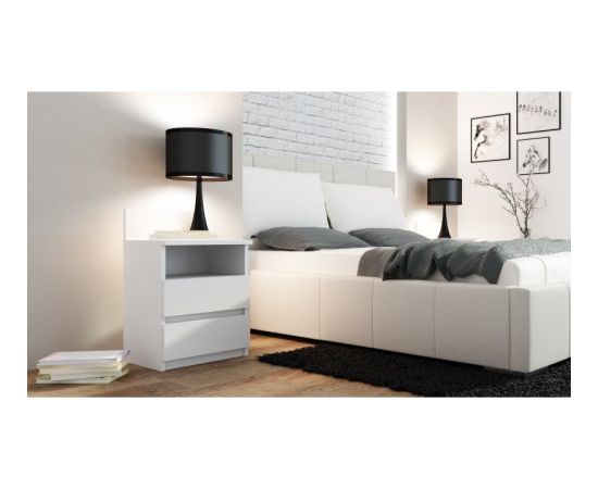 Top E Shop Topeshop M1 BIEL MAT nightstand/bedside table 2 drawer(s) White Прикроватные тумбочки