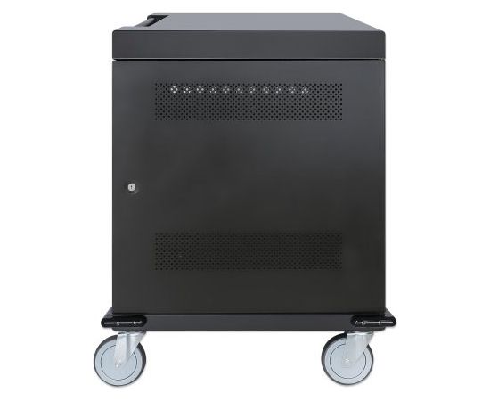 Manhattan Laptop Charging Cart/Trolley via AC Adapter (EU) 32-bay, Install device's AC Adapter (power cables) into unit, Suitable for ALL laptops (to 15.6"), iPads, MacBooks, Chromebooks, other USB-C devices, Bays 380x30x280mm, Cabinet, Lockable Uzlādes risinājumi