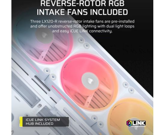 Corsair 4500X LX-R RGB Tempered Glass Mid-Tower, White Midi Tower Datoru korpusi