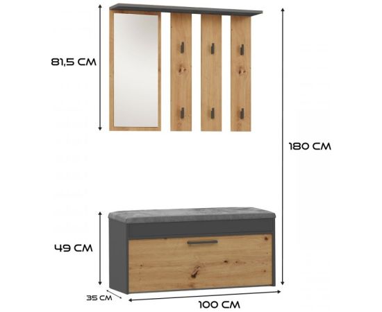 Top E Shop Topeshop GAR PARMA ANT/ART entryway cabinet Новинки Для дома и сада 