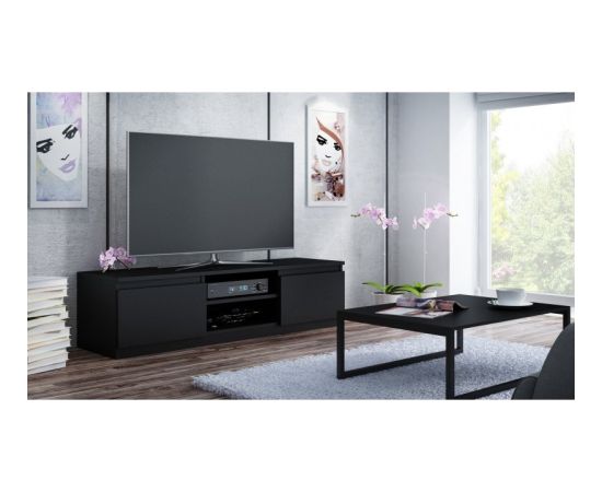 Top E Shop Topeshop RTV140 CZARNY TV stand/entertainment centre 2 shelves Новинки Для дома и сада 