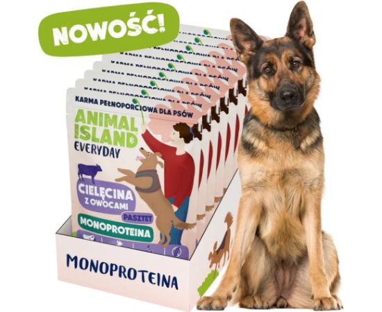 ANIMAL ISLAND Monoproteinowa cielęcina karma dla psa 9x300g Suņu barība