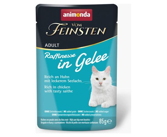 ANIMONDA Vom Feinsten Adult Raffinesse in Jelly rich in Chicken with Black Pollock - wet food for cats - 85g Kaķu konservi