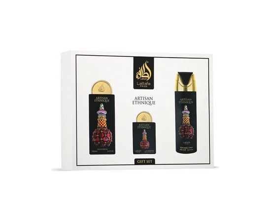 Lattafa Artisan Ethnique Dárková sada EDP 100 ml, deospray 200 ml a EDP 20 ml 100ml Dāvanu komplekti