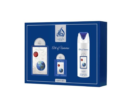 Lattafa Art Of Universe Dárková sada EDP 100 ml, deospray 200 ml a EDP 20 ml 100ml Dāvanu komplekti