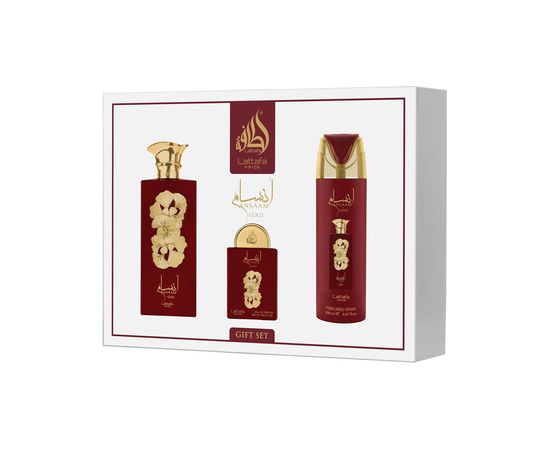 Lattafa Ansaam Gold Dárková sada EDP 100 ml, deospray 200 ml a EDP 20 ml 100ml Dāvanu komplekti