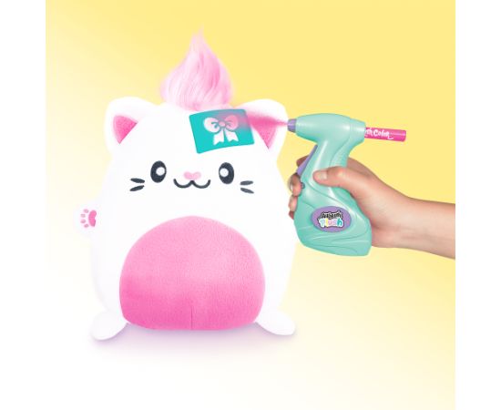 AIRBRUSH PLUSH Plīša DIY komplekts Kawaii Kitty ar aerogrāfu, 25 cm Mīkstās rotaļlietas