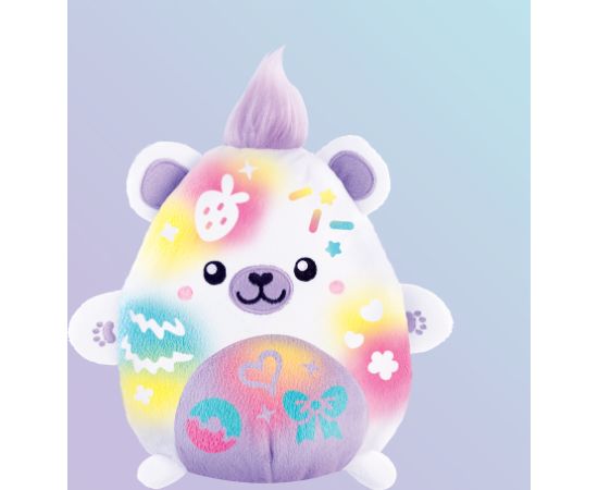 AIRBRUSH PLUSH Plīša DIY komplekts Kawaii Bear ar aerogrāfu, 25 cm Mīkstās rotaļlietas
