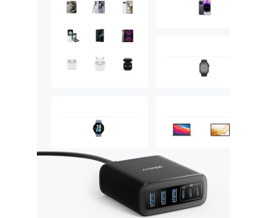 ANKER 6-in-1 Ladestation 112W 3x USB-A 3x USB-C schwarz Jaunumi - Datori