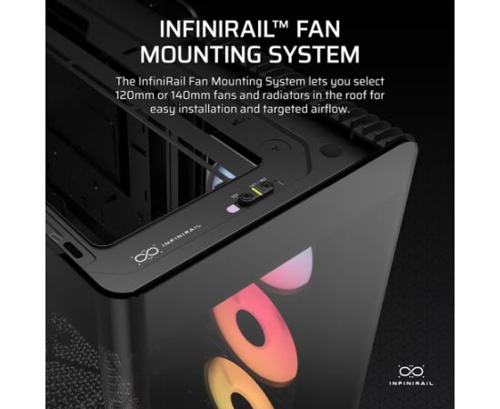 Corsair 4500X RS-R ARGB Tempered Glass Mid-Tower, Black Midi Tower Datoru korpusi