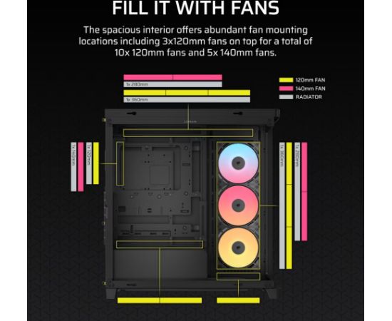 Corsair 4500X RS-R ARGB Tempered Glass Mid-Tower, Black Midi Tower Datoru korpusi