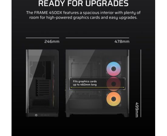 Corsair 4500X RS-R ARGB Tempered Glass Mid-Tower, Black Midi Tower Datoru korpusi