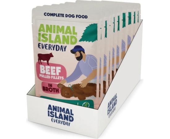 ANIMAL ISLAND wołowina fileciki w rosole dla psa 10x150g Suņu barība