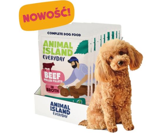ANIMAL ISLAND wołowina fileciki w rosole dla psa 10x150g Suņu barība