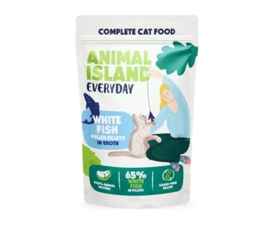 ANIMAL ISLAND biała ryba w rosole karma dla kota monopak 40x85g Kaķu konservi