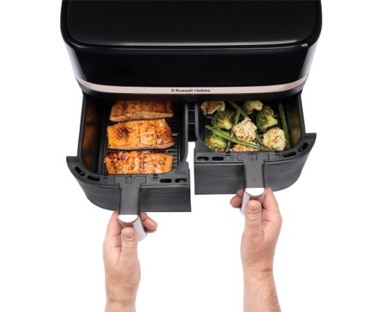 Russell Hobbs Air Fryer Dual 9 L Freestanding 2800 W Black Karstā Gaisa Katli (AirFryer)