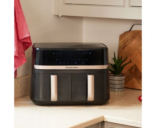Russell Hobbs Air Fryer Dual 9 L Freestanding 2800 W Black Karstā Gaisa Katli (AirFryer)