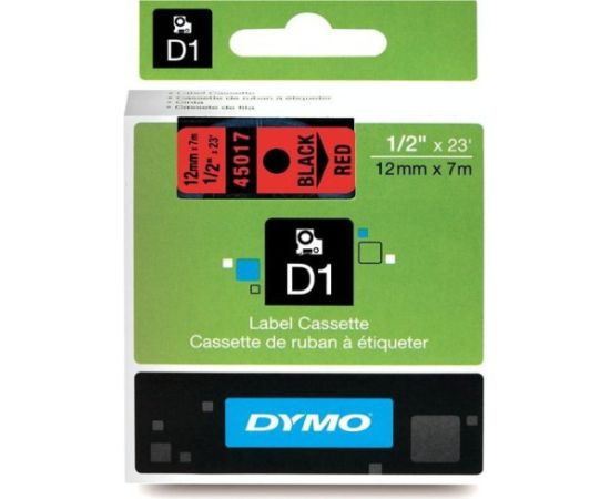 Dymo label tape D1 12mmx7m, black/red Jaunumi - Audio-Video