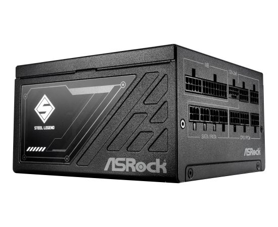 ASRock Steel Legend SL-850G, PC power supply, black, 1x 12-pin high power GPU, 2x PCIe, cable management, 850 watts Datoru barošanas bloki