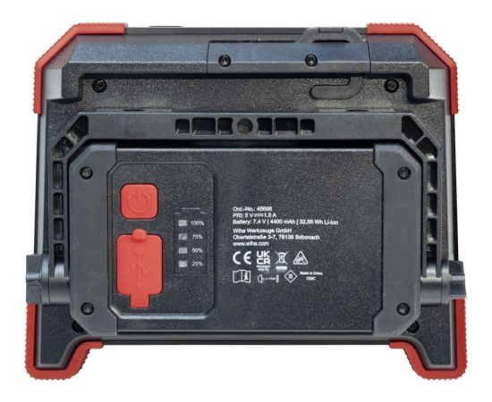 Wiha cordless construction spotlight 30 watts black/red, integrated battery Jaunumi -Dārzam