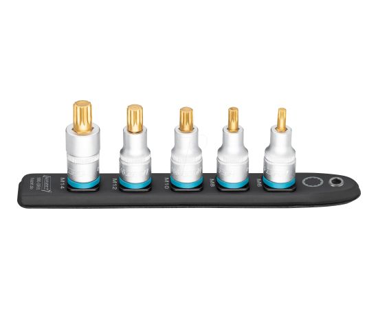 Hazet SmartRail 1/2 socket set, multi-tooth, 5 pieces (black, M6 - M14, short) Aудио-видео