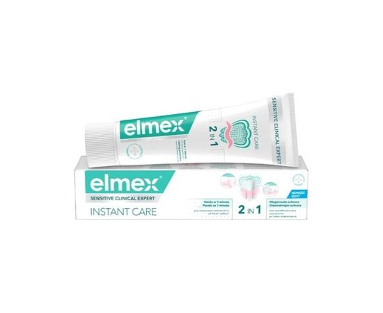 Elmex Sensitive Clinical Expert Instant Care Tootpaste - Zubní pasta 75ml Zobu pastas un mutes dobuma skalojamie līdzekļi