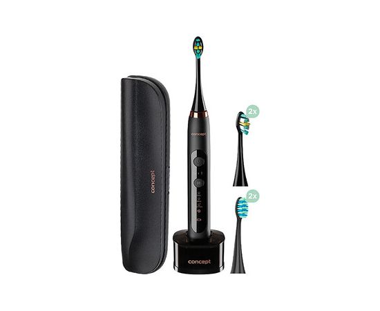 Concept Perfect Smile černý ZK7011 - Sonický zubní kartáček s cestovním pouzdrem Zobu pastas un mutes dobuma skalojamie līdzekļi