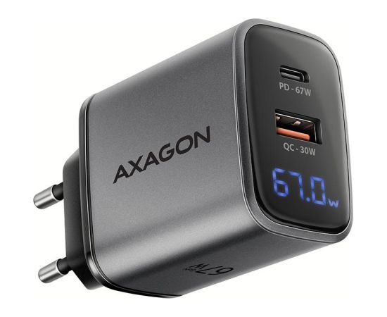 MOBILE CHARGER WALL USB 67W/GAN 2PORT ACU-PQ67D AXAGON Новинки смартфонов и телефонов