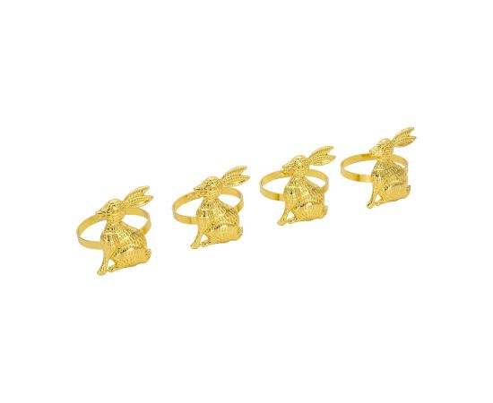 Napkin rings GLAMOR 4pcs, golden rabbit Jaunumi, mēbeles, māja