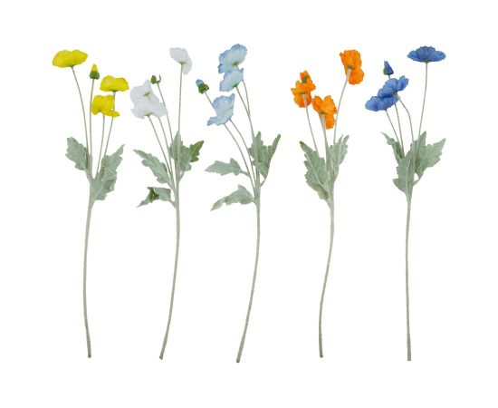 Artificial flower FLOWERLY "Poppy", mix Jaunumi, mēbeles, māja