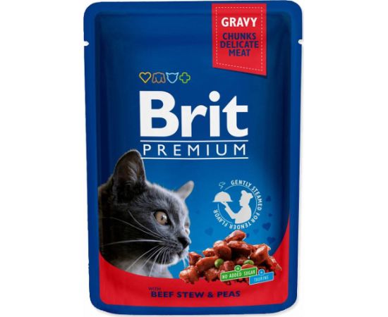 BRIT Premium Cat Beef Stew&Peas - wet cat food - 100g Консервы кошек