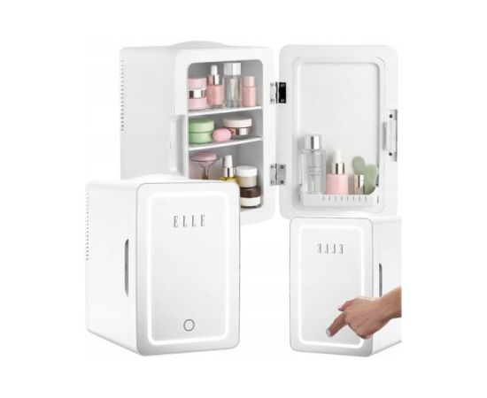 Mini lodówka z lusterkiem do makijażu LED ELLE 4L biała Auto ledusskapji termoelektriskie