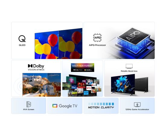 TCL P7K 43P7K TV 109.2 cm (43") 4K Ultra HD Smart TV Wi-Fi Metallic 430 cd/m² Телевизоры