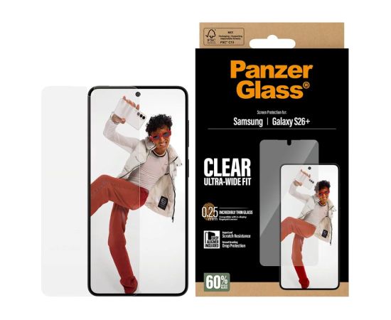 Samsung Galaxy S26+ Ultra-Wide Fit Glass EasyAligner by PanzerGlass Ekrānu aizsardzība