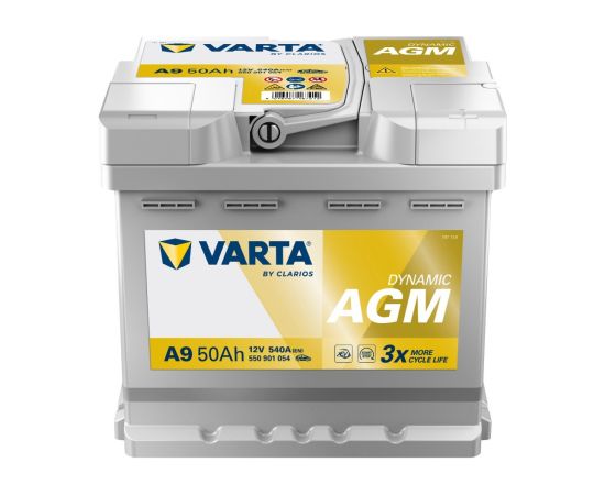 VARTA DYNAMIC AGM A9 12V 50Ah 540A(EN) 207x175x190 0/1 EAN4016987167212 Akumulatori