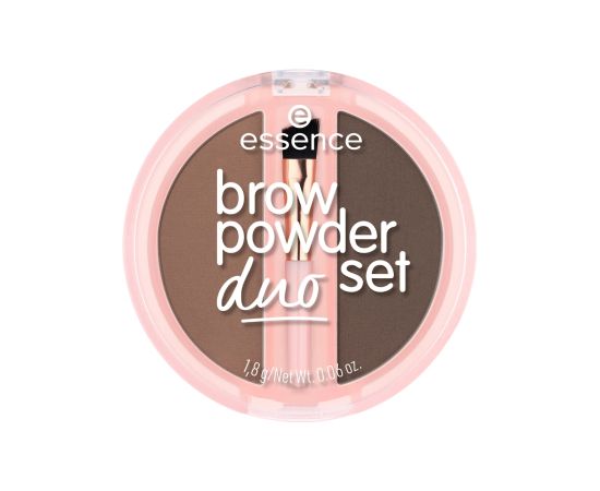 Essence, Duo Set, Matte, Eyebrow Powder, 02, Medium, 1.8 g Dekoratīvā kosmētika