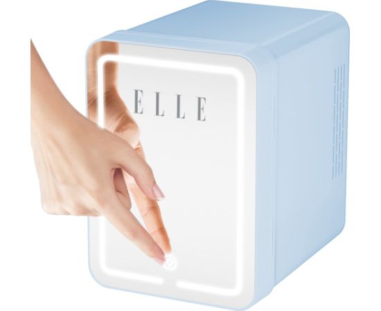 Mini lodówka z lusterkiem do makijażu LED ELLE 4L niebieska Auto ledusskapji termoelektriskie