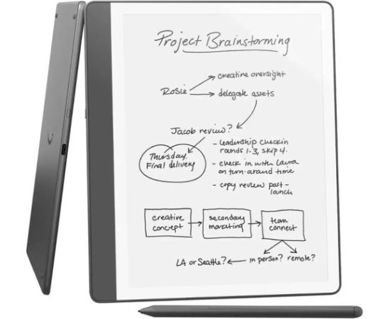 Amazon Ebook New Kindle Scribe - 2024 release 10.2” glare-free 64GB Wi-Fi (Without Lockscreen Ads) with Premium Pen Tungsten + ładowarka 20W USB-C/USB-A EZC105W Электронные книги