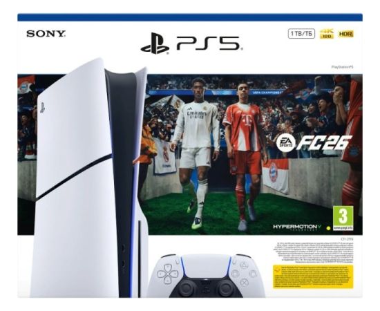 Sony PlayStation 5 Slim + EA Sports FC 26 Bundle 1 TB Wi-Fi Black, White Игровые приставки