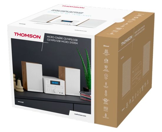 Mūzikas centrs Thomson Mini COSY Bluetooth Bass Boost CD Radio FM 50W Jaunumi - Datori