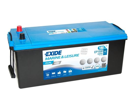 EXIDE Dual AGM EP1500 12V 180Ah(c20) 900A(EN) 513x223x223 3/1 EAN3661024035941 Akumulatori