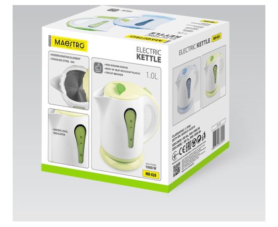 Czajnik elektryczny 1L 1000W MR-028-GREEN MAESTRO Чайники (электрические)