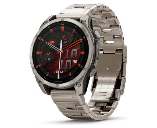 Garmin Fenix 8 3.56 cm (1.4") AMOLED 47 mm Digital 454 x 454 pixels Touchscreen Titanium Wi-Fi GPS (satellite) Smart-Watch Pulksteņi