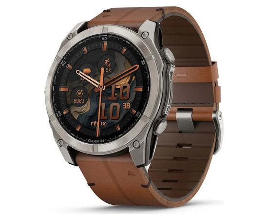Garmin Fenix 8 3.56 cm (1.4") AMOLED 51 mm Digital 454 x 454 pixels Touchscreen Titanium Wi-Fi GPS (satellite) Smart-Watch Pulksteņi
