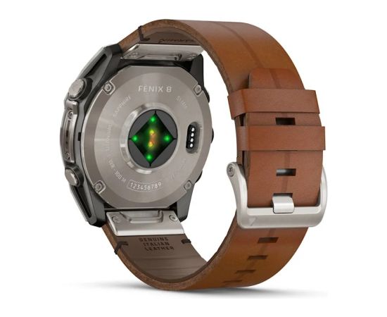 Garmin Fenix 8 3.56 cm (1.4") AMOLED 51 mm Digital 454 x 454 pixels Touchscreen Titanium Wi-Fi GPS (satellite) Smart-Watch Pulksteņi