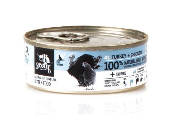 3COTY Turkey with chicken For kittens - wet cat food - 80g Kaķu konservi
