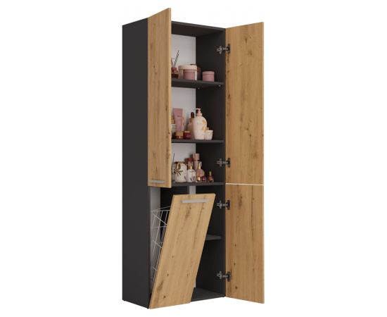Top E Shop Topeshop NEL 1K DD ANT/ART KP bathroom storage cabinet Graphite, Oak Новинки Для дома и сада 