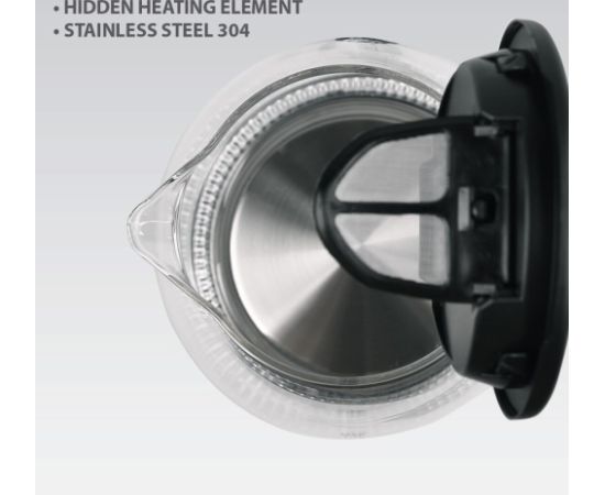 Czajnik elektryczny szklany 2200W MR-063-BLACK MAESTRO Tējkannas (elektriskās)